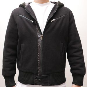 Emporio Armani Black Hooded Double Zip Jacket Size M/L